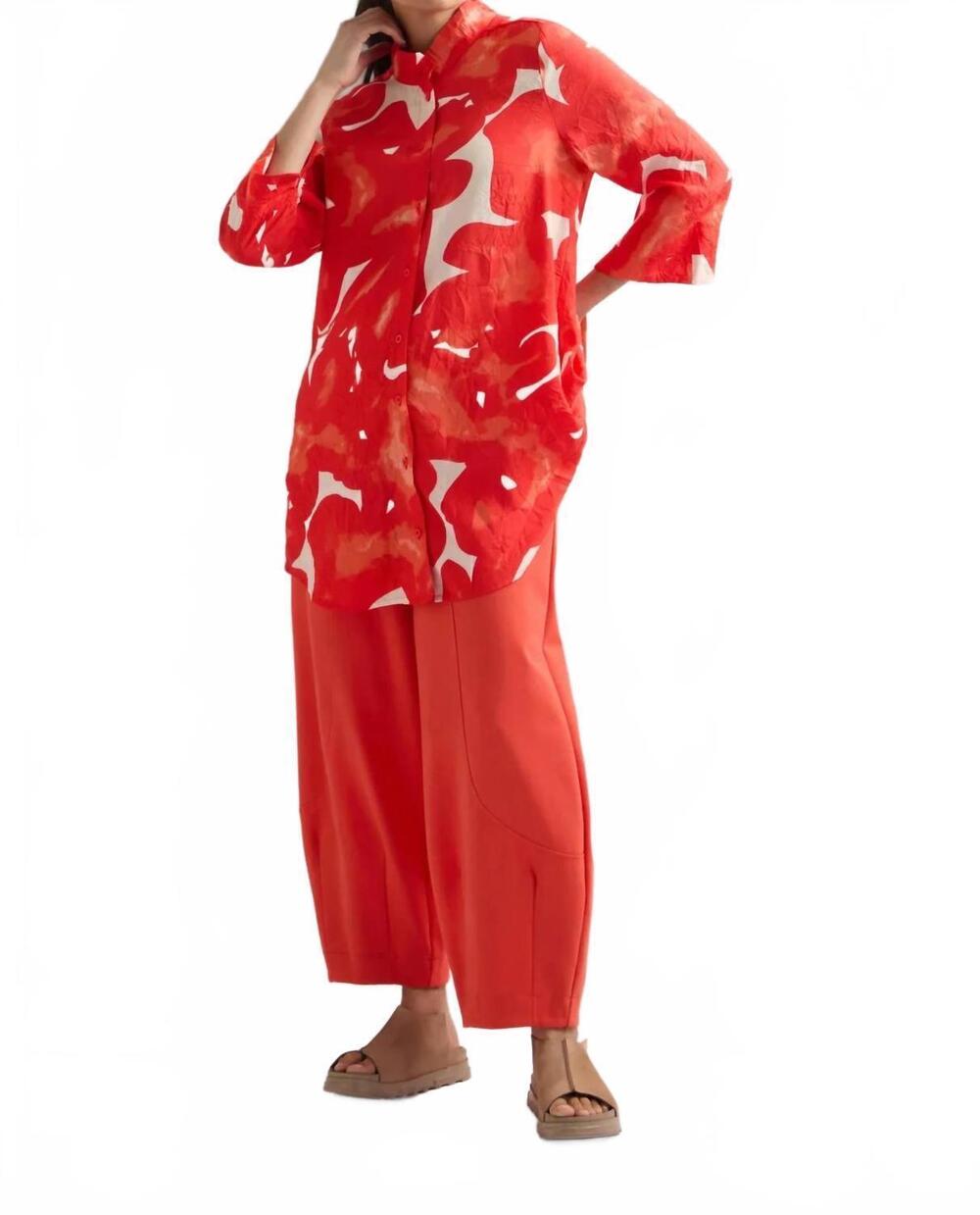 NEW NOEN abstract printed shirt in red